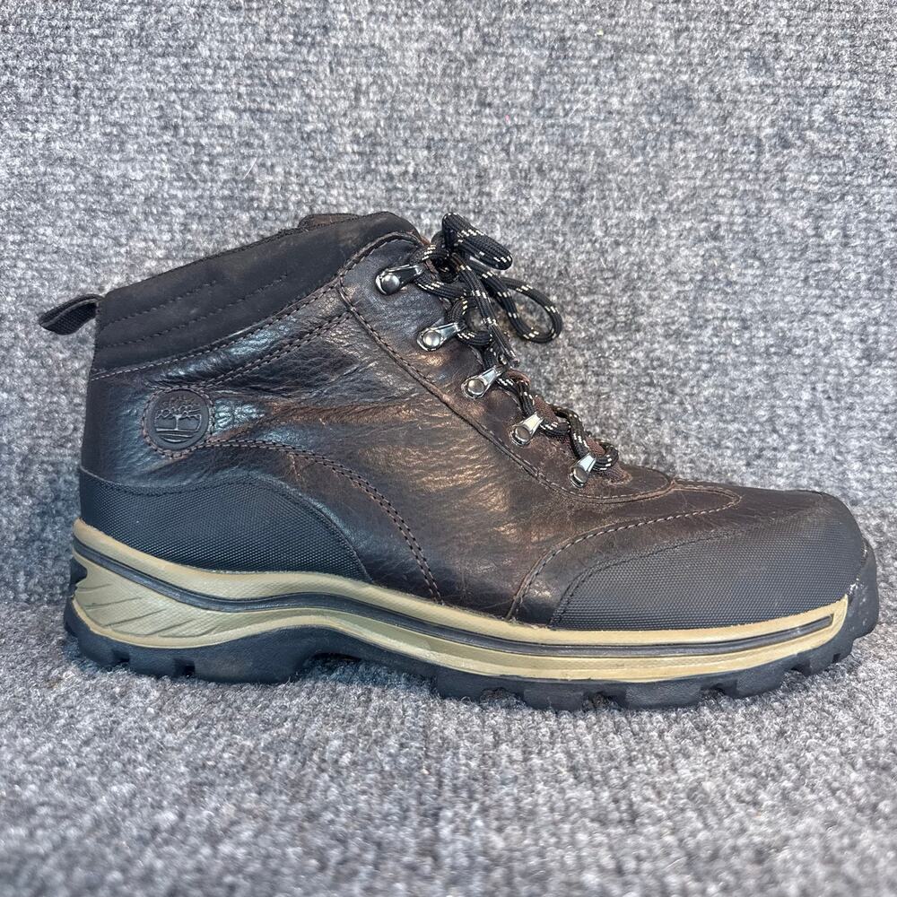 Timberland Waterproof Leather Hiking Work Boots Dark Brown Mens Size 6.5 M Lug - Picture 2 of 11